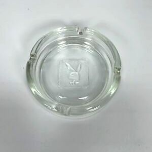 PLAYBOY BUNNY VINTAGE ICONIC 1970 PLAYBOY BUNNY CLUB CLEAR GLASS ASHTRAY